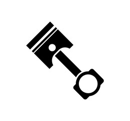 Vector illustration of piston icon on white background.