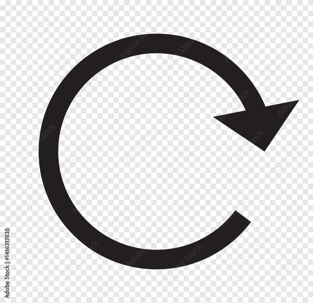 Poster refresh arrow icon, repeat, refresh, reload. refresh arrows rotating on white background. vector ill