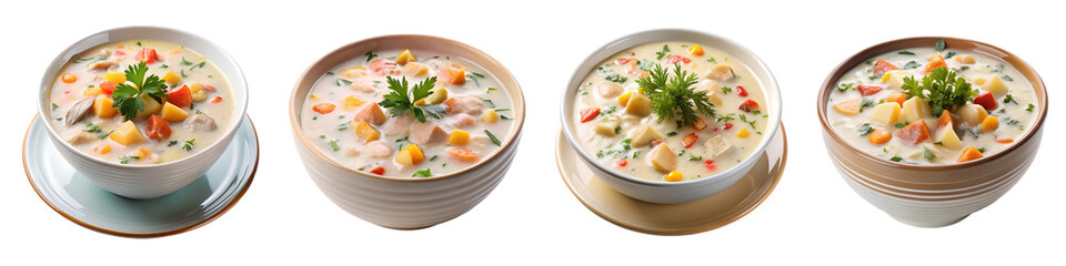 Chowder isolated on transparent background.