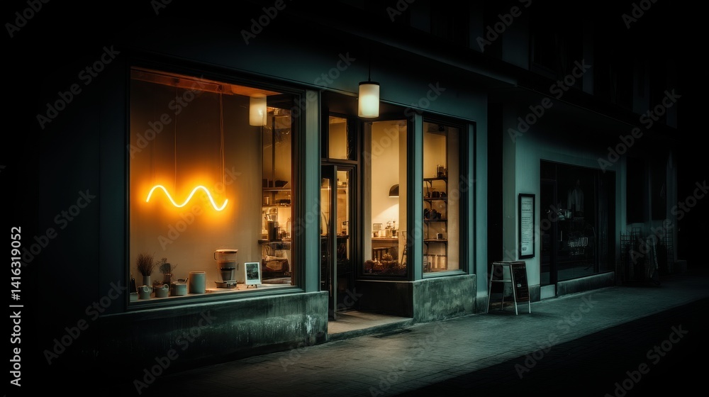 Aufkleber technology style whit net glowing wave,glowing line glow wave,glow line , open sign in a small busin