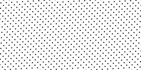 Black polka dots seamless pattern on white background. Halftone minimalist abstract wall in diagonal line arts dotted