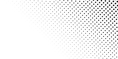 Halftone gradient. Dotted gradient, smooth dots spraying and halftones dot background seamless horizontal geometric pattern modern