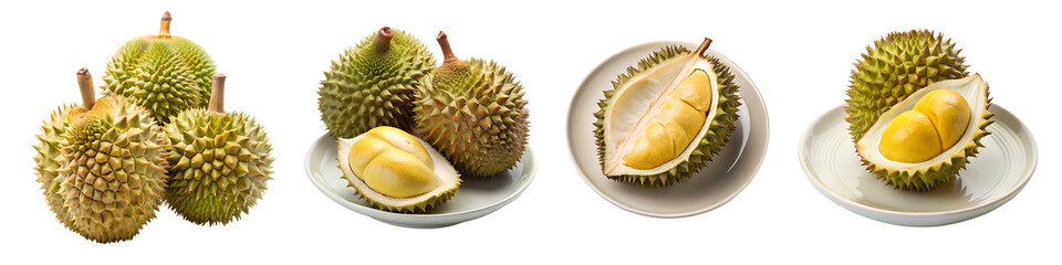Durians on transparent background.