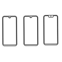 Iphone icon vector. Blank smartphone screen for mockup background. Smartphone vector icons, Mobile phone illustrations. flat linear minimal trendy modern stroke logo graphic art design isolated.