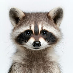 Obraz premium A four-year-old red fox Vulpes, a wild mammal with brown fur, standing isolated on white