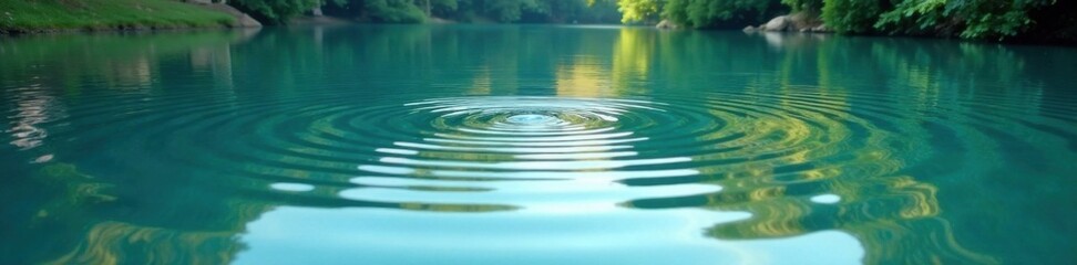 Peaceful lake or pool reflecting circular ripples in calm water, pool ambiance, tranquil atmosphere