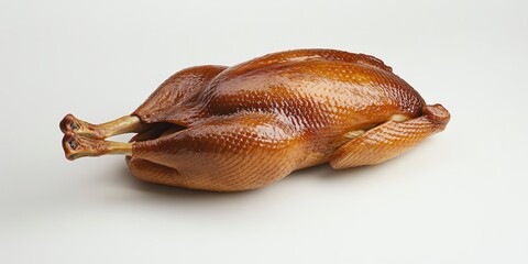 Fototapeta premium Smoked Whole Duck Display With Gleaming Skin and Appetizing Appearance, Perfect for Special Occasions and Gourmet Meals