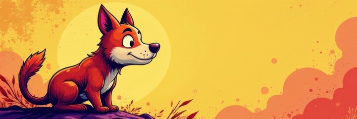 Obraz premium Retro comic book style illustration of a cartoon animal, cartoon, illustration