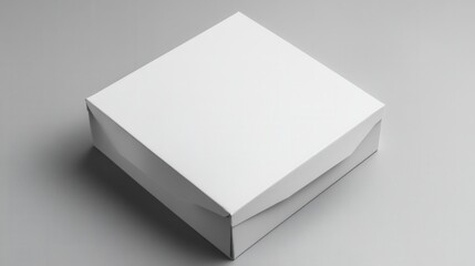 Blank square white cardboard box