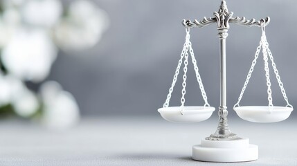 White scale model balance justice equality law concept image