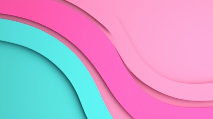 Pastel Geometric Pattern with Smooth Curves and Colorful Waves in Modern Design