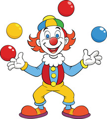 cartoon clown with balloons