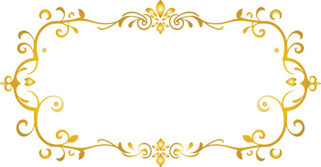 gold frame with floral ornament,Vector vintage royal title border or text frame ornament elements, Luxury vintage Border wedding invitation card frame,Luxury Corner Golden Rectangle Certificate Border