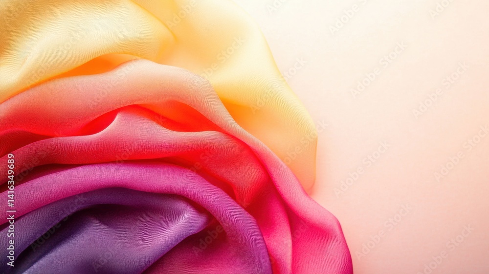 Poster soft silk material displays a stunning gradient of colors, creating a beautiful visual effect as it 