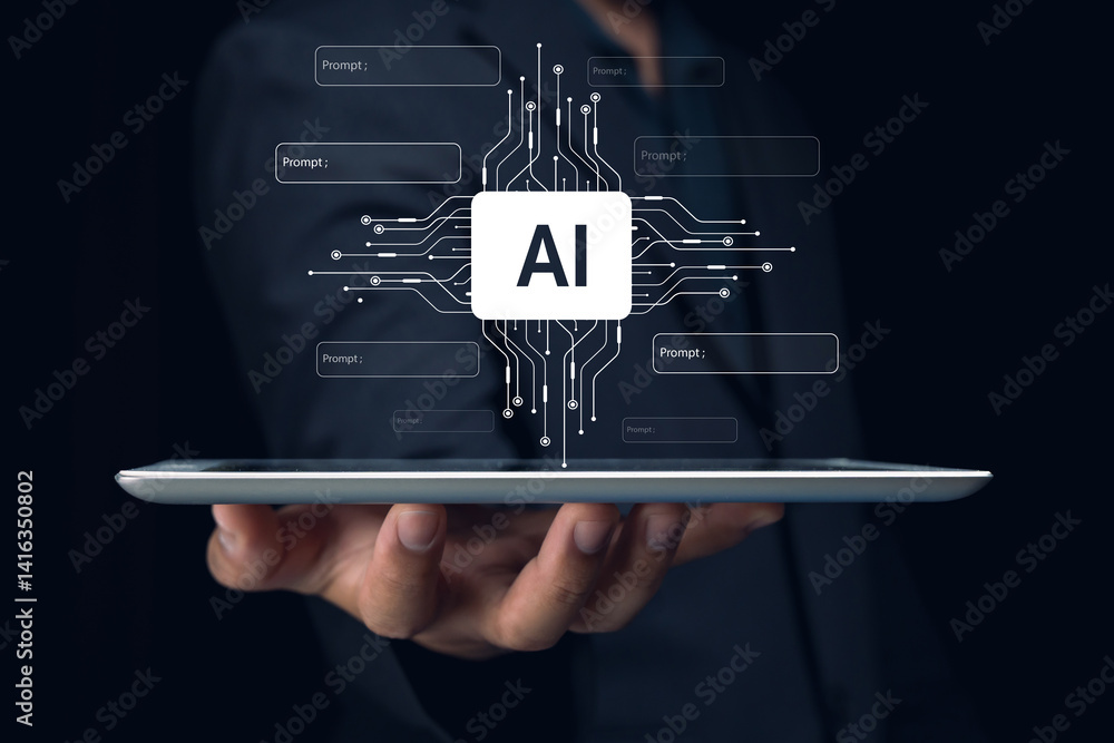 Aufkleber ai innovation showcase exploring advanced technology in digital business environments futuristic per