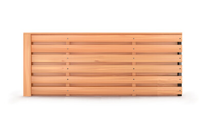 Light wood fence with horizontal slats on a white background. Vector illustration