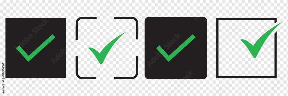 Poster green tick mark icon. check mark icon button set. check box icon with right and wrong buttons and ye