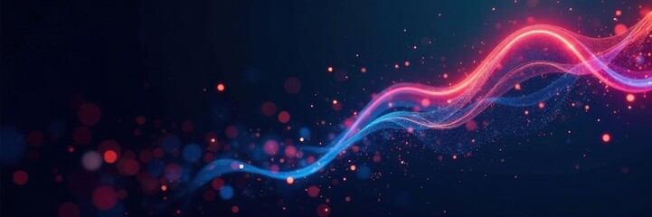 Obraz premium Swirling mesh of abstract technology particles against a dark background, tech vortex, futuristic