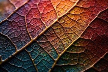 Obraz premium Intricate leaf vein pattern, textured surface , artwork, leaf