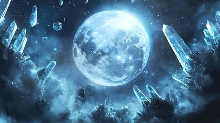 Frozen Moonlit Crystal Caverns