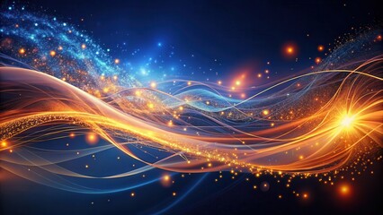 Obraz premium Abstract Cosmic Waves of Light and Energy A Dynamic Display of Celestial Particles and Glowing Nebulae