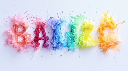 Rainbow balance word art colorful vibrant saturated texture design element