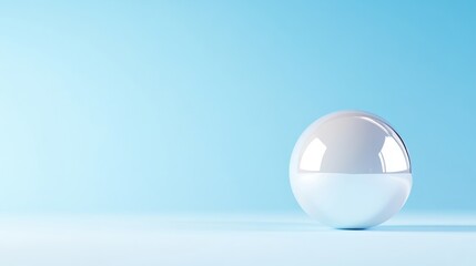 Simple, light sphere on a light blue background