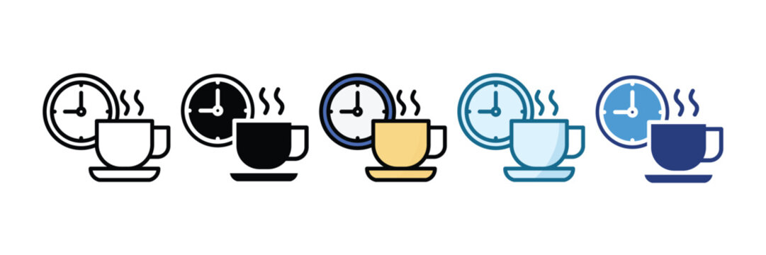 Break Time Icon Set Multiple Style Collection