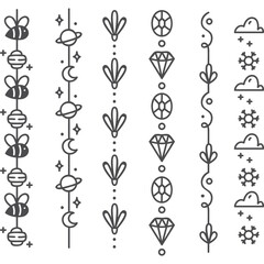 Cute floral border doodle