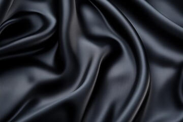 Fototapeta premium Draped Silk: Luxurious black silk cloth with gentle folds and elegant curves. This image radiates sophistication and luxury.