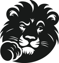 Vector silhouette of a lion