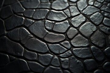 Mysterious reptile skin texture: A detailed macro shot reveals the intricate pattern of a reptile skin. Its scales are a beautiful shade. Each scale exhibits unique shapes. The textures and shades.