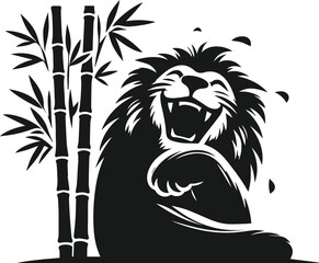 Vector silhouette of a lion