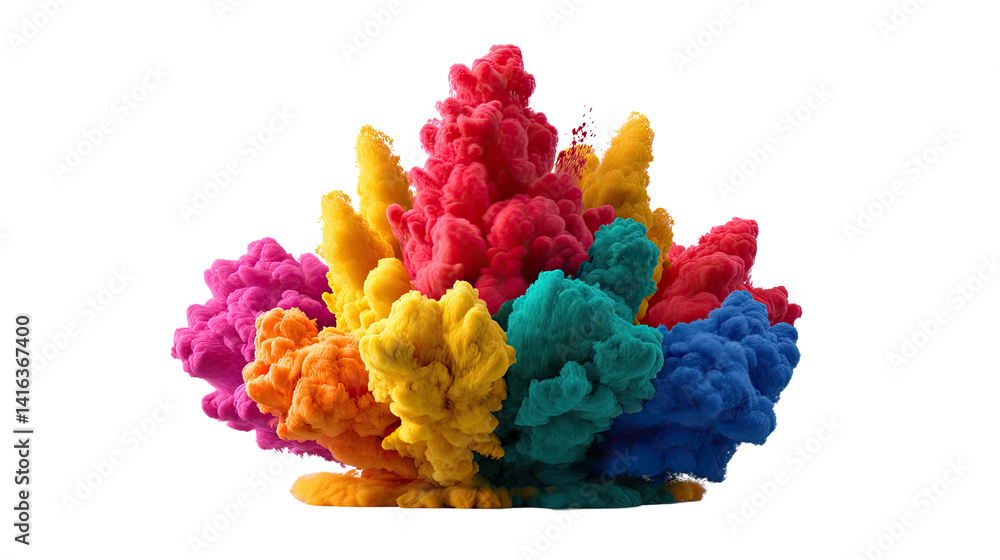 Aufkleber abstract burst of color: a vibrant explosion of color, a mesmerizing abstract composition with swirl