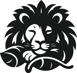 Vector silhouette of a lion