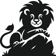 Vector silhouette of a lion