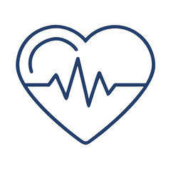 Heartbeat Inside Heart Icon Representing Health and Vitality