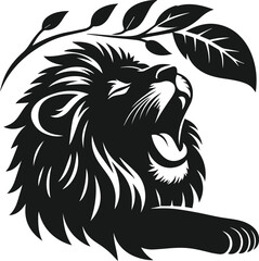 Vector silhouette of a lion