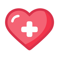 Fototapeta premium Medical Heart Icon Representing Health Charity and Compassionate Care