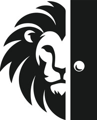 Vector silhouette of a lion