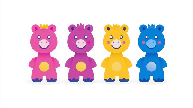 Voxelated animals in colorful hues creating a vibrant collection of pixelated critters for quirky designs and playful vector graphics projects