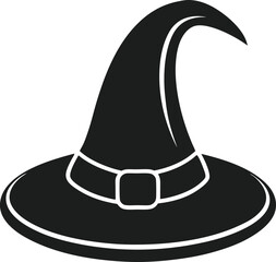 Witch Hat Silhouette with Curling Tip in Classic Style