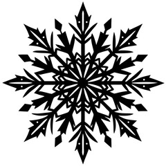 Vector silhouette of a snowflake with six fine branches