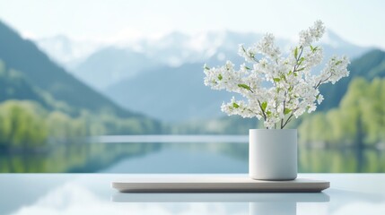 Fototapeta premium Tranquil Spring Scene with Blossoms