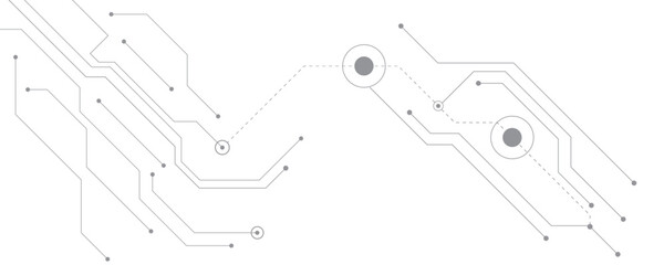 Abstract white gray digital technology futuristic circuit board background design. Technology science background.