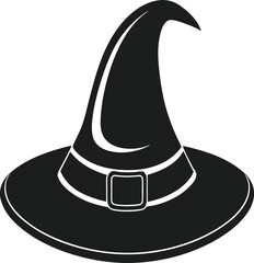 Simple and Spooky Witch Hat Outline Vector