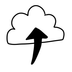 cloud download arrow line icon