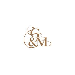 bold serif initial calligraphy wedding concept monogram letter elegant and luxury concept GM