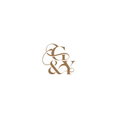 bold serif initial calligraphy wedding concept monogram letter elegant and luxury concept GY