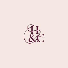 bold serif initial calligraphy wedding concept monogram letter elegant and luxury concept HC